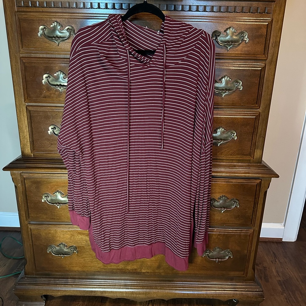 Striped Burgundy Hoodie
